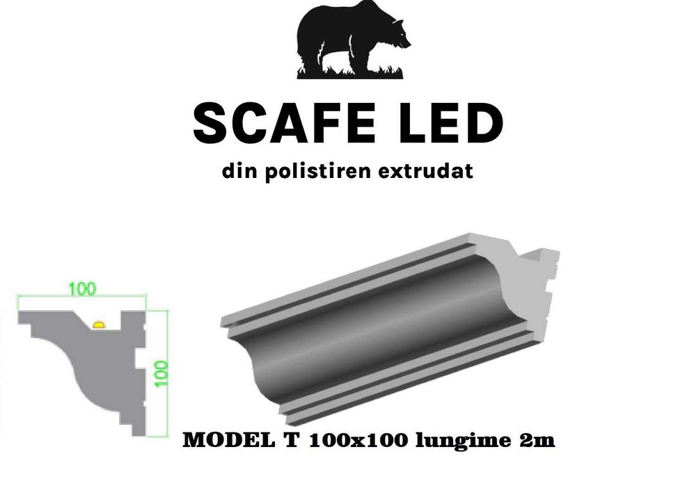 Scafe led polistiren, masca galerie, scafa banda led