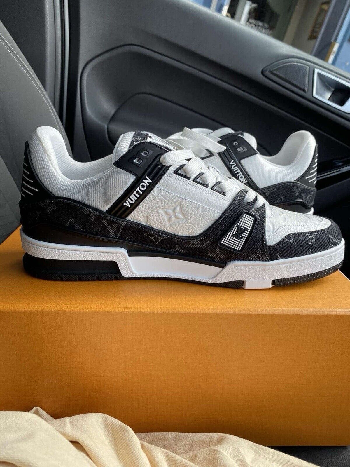Louis Vuitton LV Monogram Black Denim Trainer Adidasi - REDUCERE