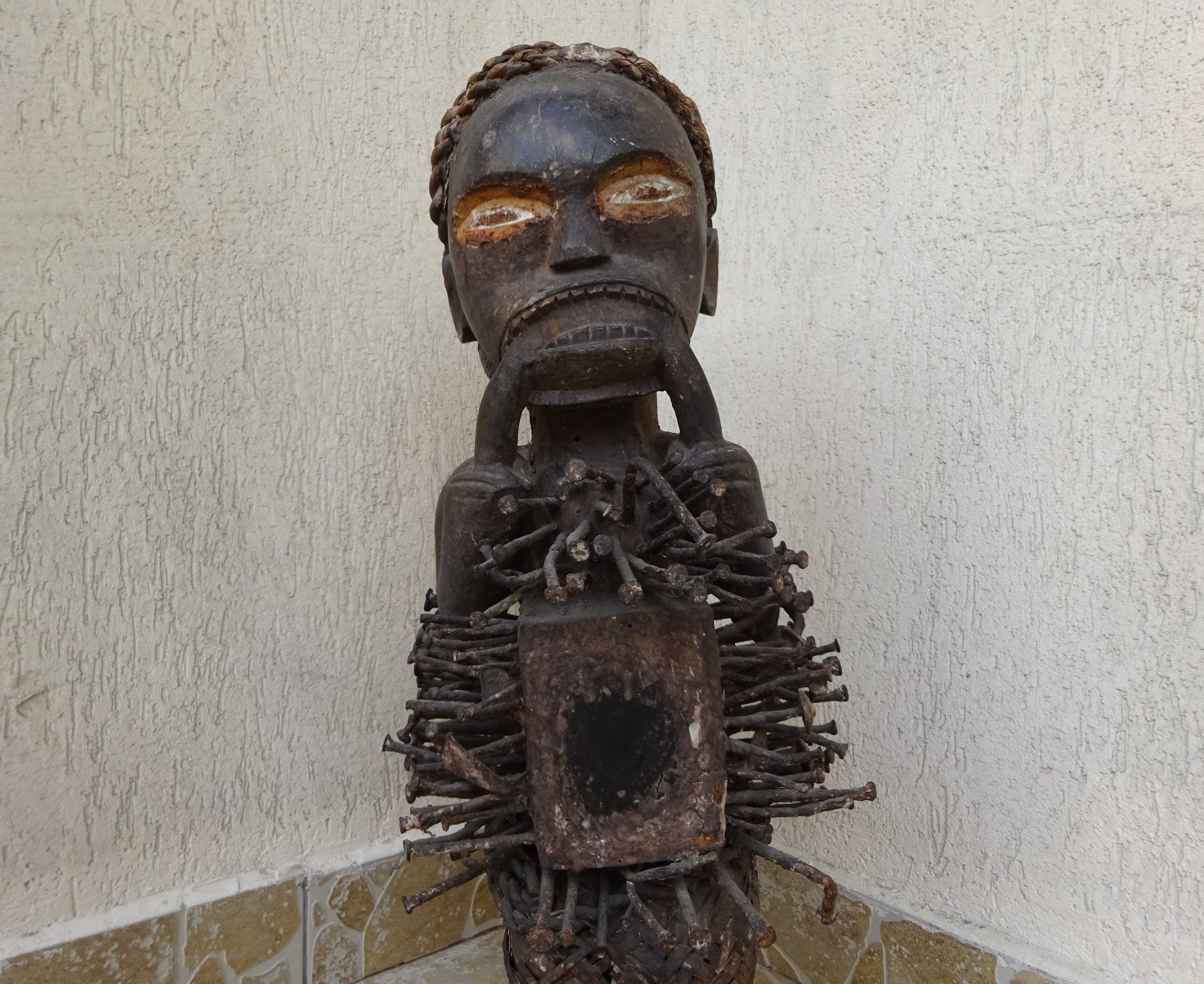 Statueta africana Nkishi |Bakongo |Congo |Piesa Veche de Muzeu -UNICAT