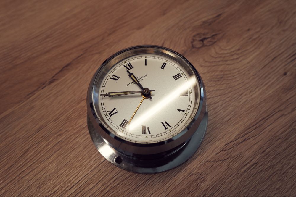 Ceas Wempe bord maritim Chronometerwerke Hamburg Alama 8 zile