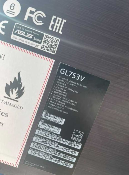 Laptop Asus Rog GL753 VE - Gaming