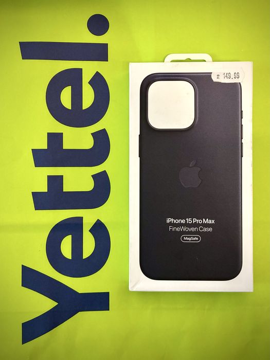 КАТО НОВ iPhone 15 Pro Max FineWoven/ Tъкан Кейс Yettel Black / Черен