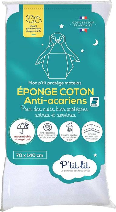 P'tit lit - 100% памучен хавлиен протектор за бебешки матрак 70 x 140