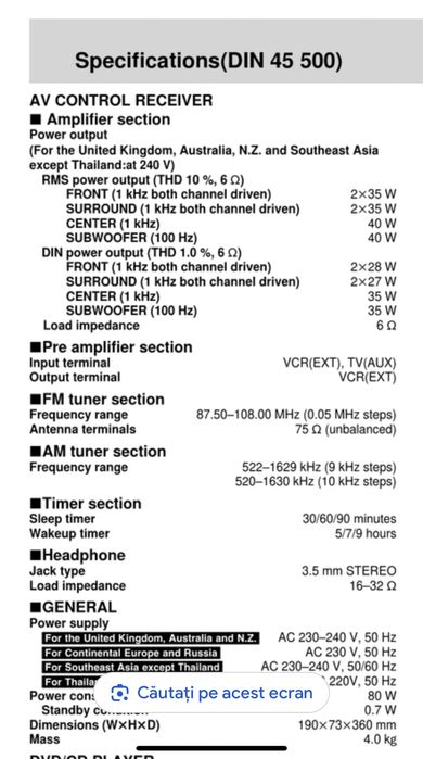 Amplificator Panasonic  SA DT110