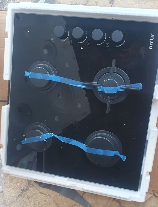 Plita beko gaz, încastrabilă, noua (sticla neagra)