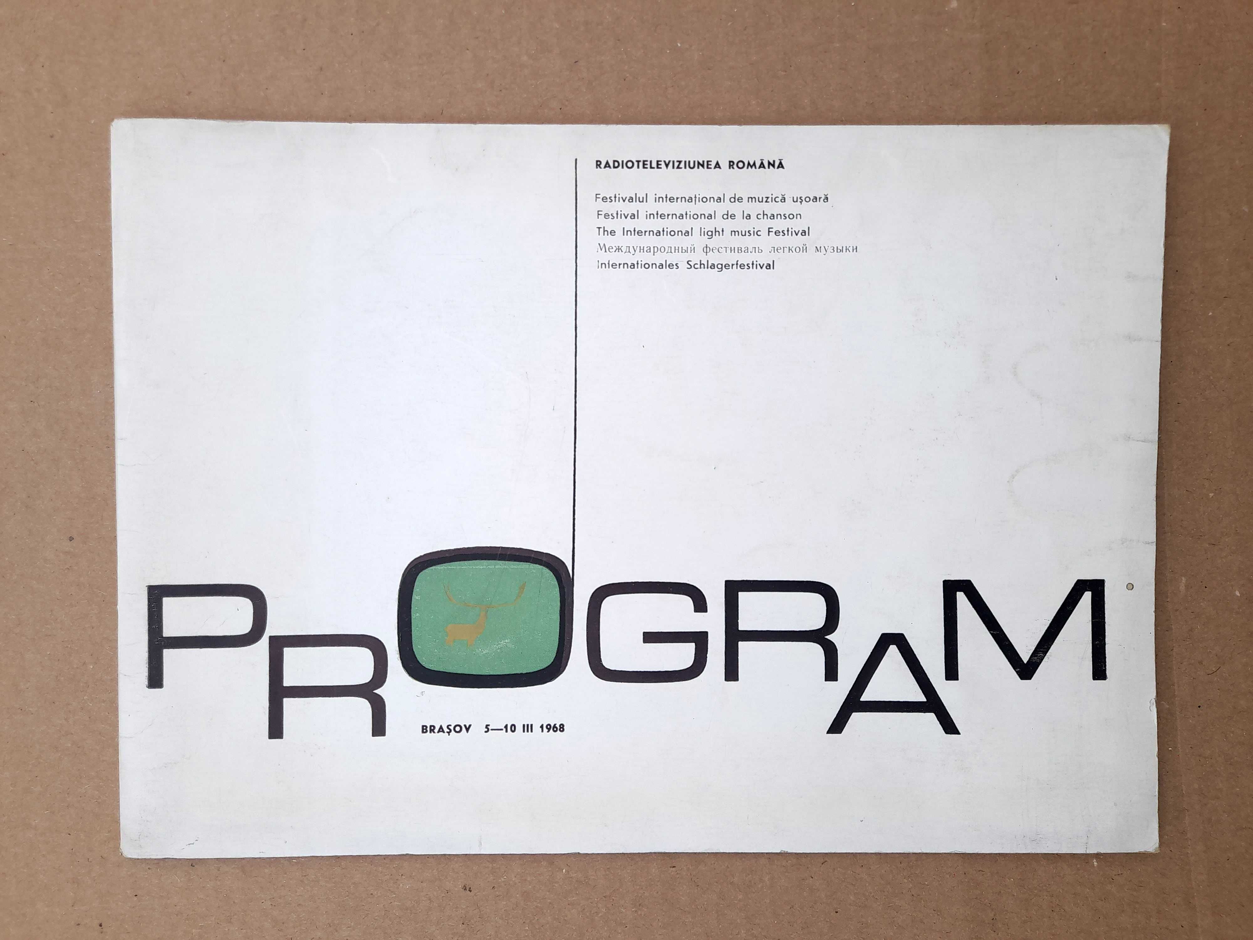 Program original prima editie festival Cerbul de Aur 1968