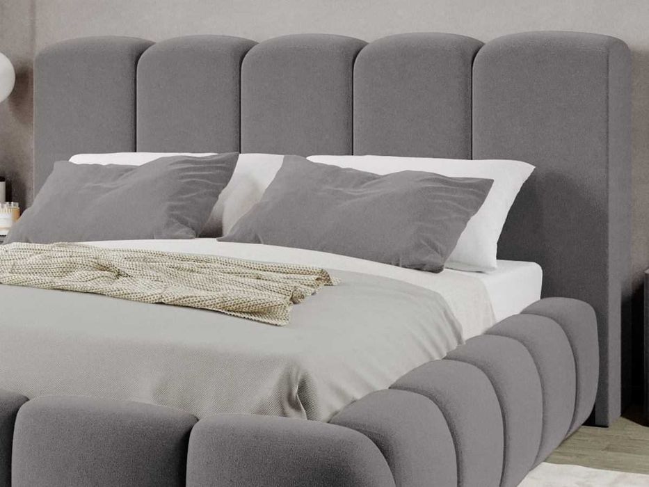 Pat Tapitat Noel Gri - Velluto 16 cu somiera fixa