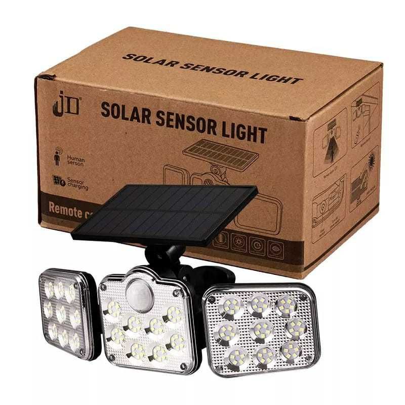Соларна лампа 138 LED диода + сензор ВОДОУСТОЙЧИВА 3 режима 2400mAh