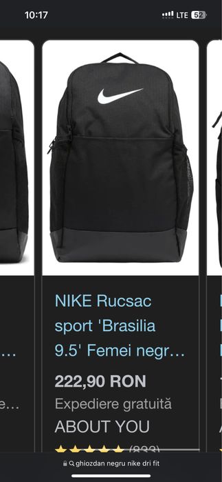 Ghiozdan Nike nou cu eticheta