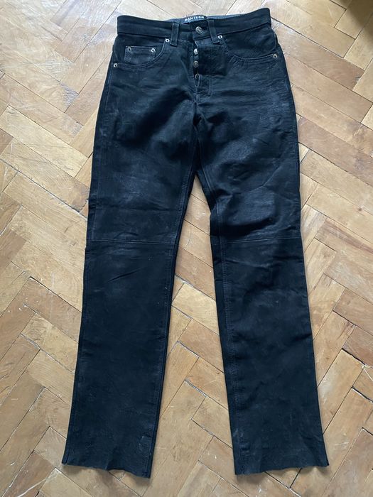 pantaloni din piele intoarsa