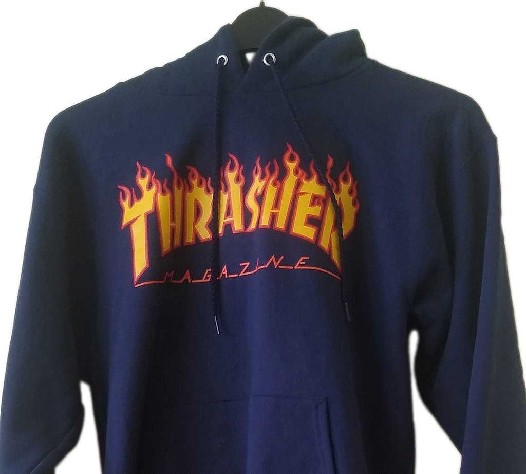 Thrasher Magazine Hoodie Skate Sweatshirt Скейтборд S-M Носено Веднъж