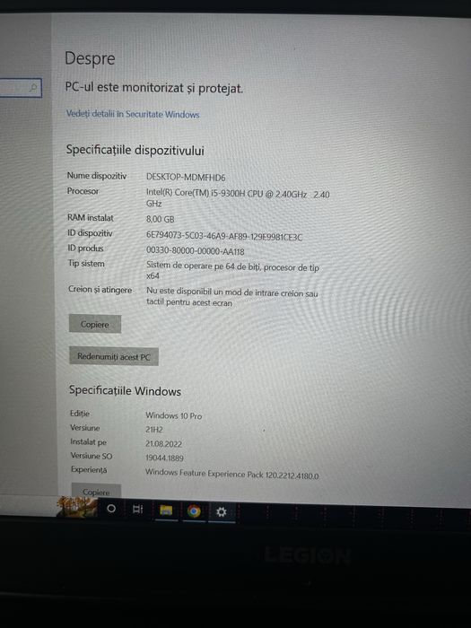 Laptop gaming Lenovo Legion y7000 defect
