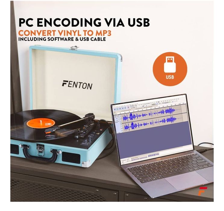 FP115 Pick-Up, 3 speeds, built-in stereo speakers