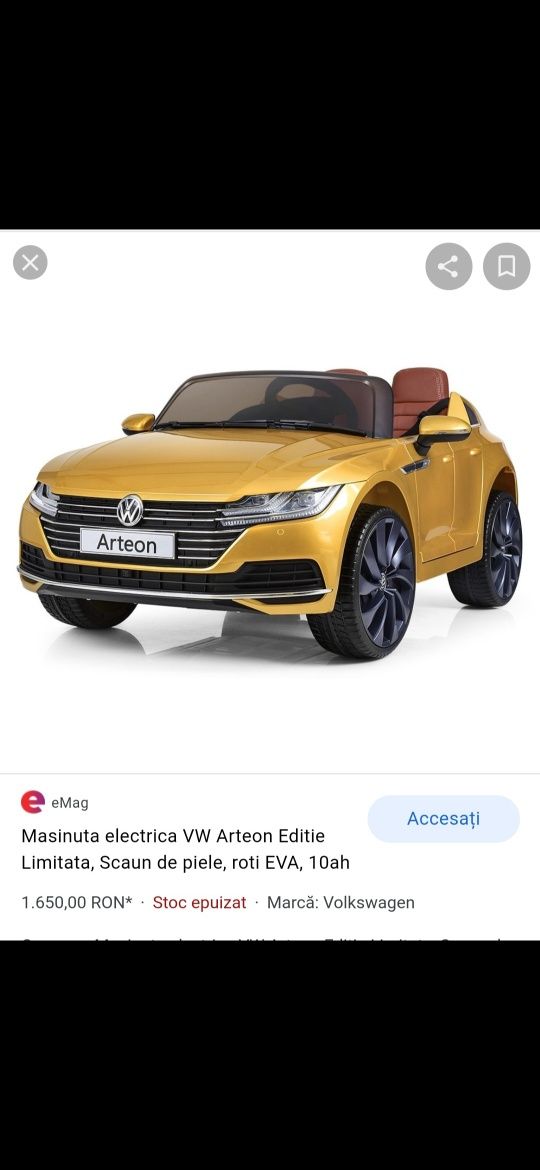 Masinuta superba VW arteon unicat