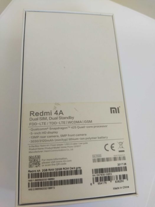Смартфон Xiaomi Redmi 4A за ремонт или за части