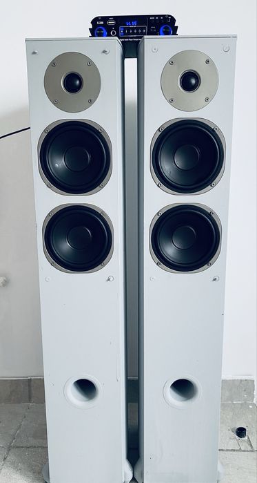 Vand/schimb set boxe profesionale cu statie bluetooth 180W Rms Reali
