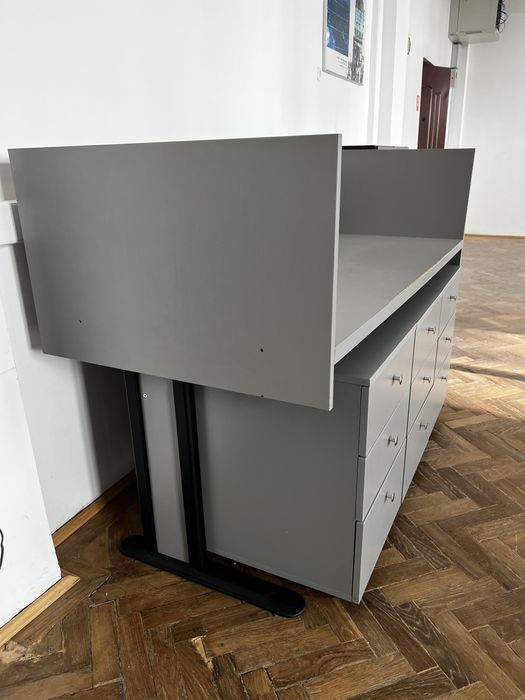 Birou office, Rollbox si dulap cu rafturi
