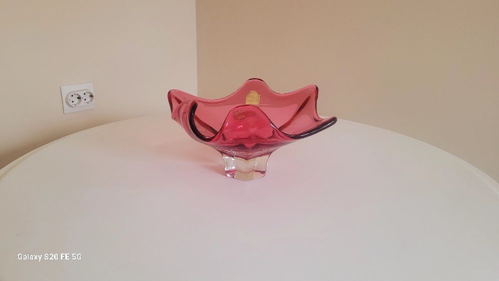 Кристална купа,фруктйера Murano Италия нова от 60 години