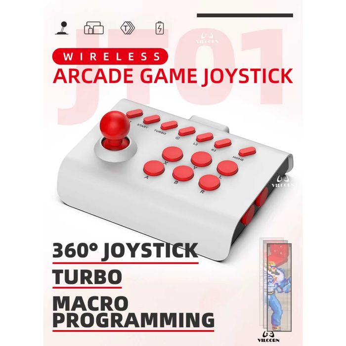 Joystick Arcade-Vintage Wireless Gaming Controler,14 Butoane,Bluetooth