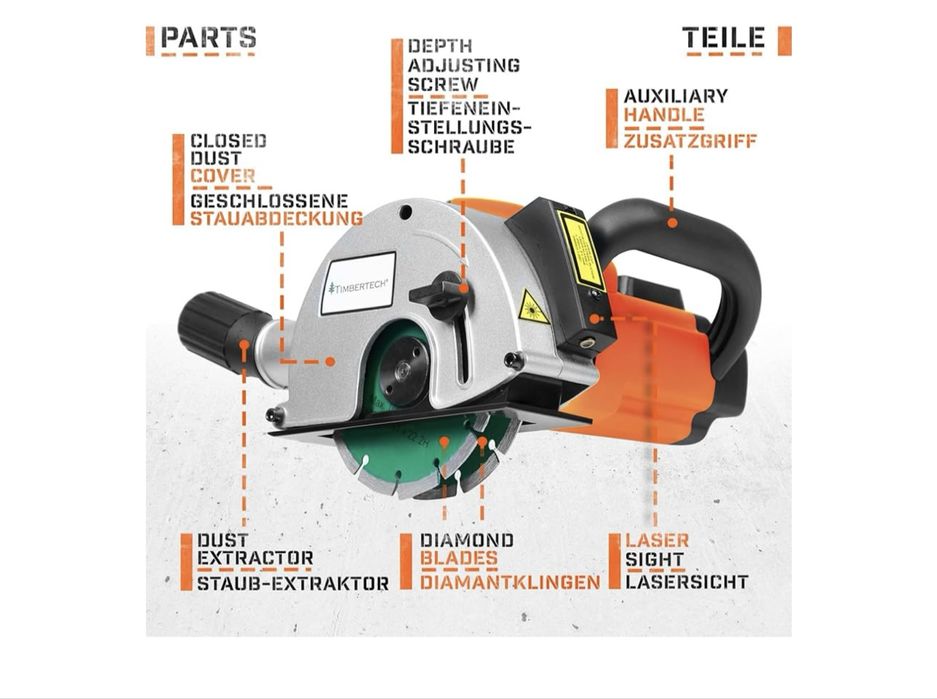 TIMBERTECH® Машина за рязане на канали за стени - с лазер