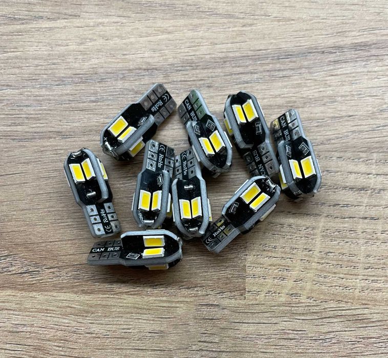 LED крушка лед Т10 W5W canbus white, red, amber