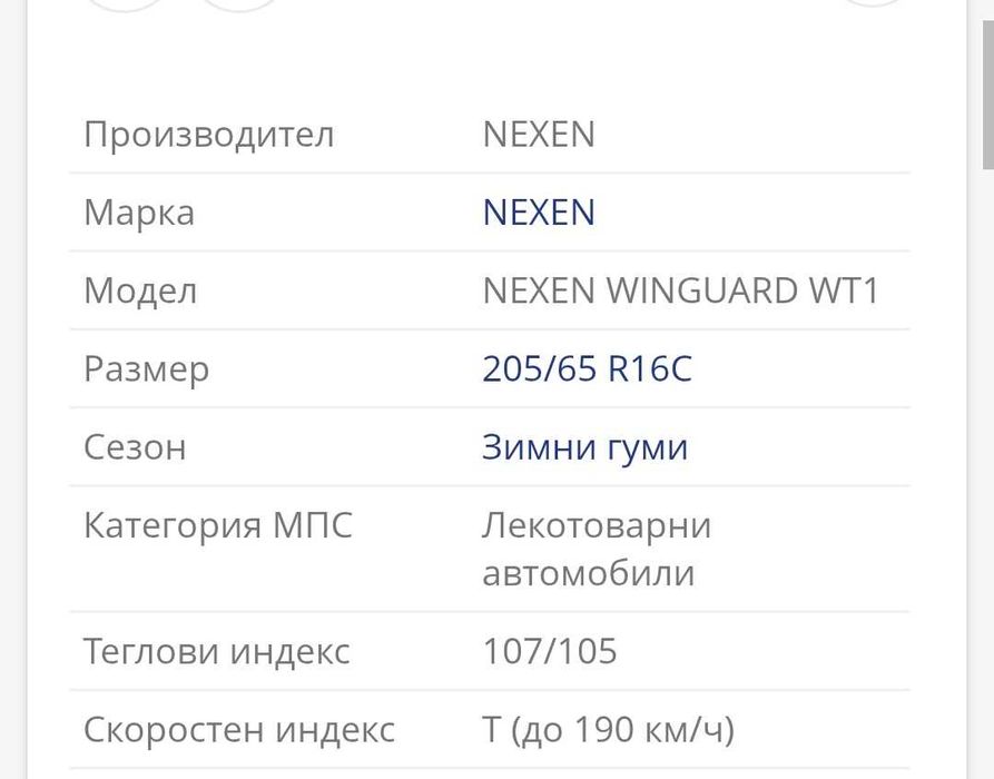 Зимни гуми Nexen—205\65\16