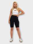 Къс Спортен Клин с висока талия - Сив и Черен, размери S, M, L, XL