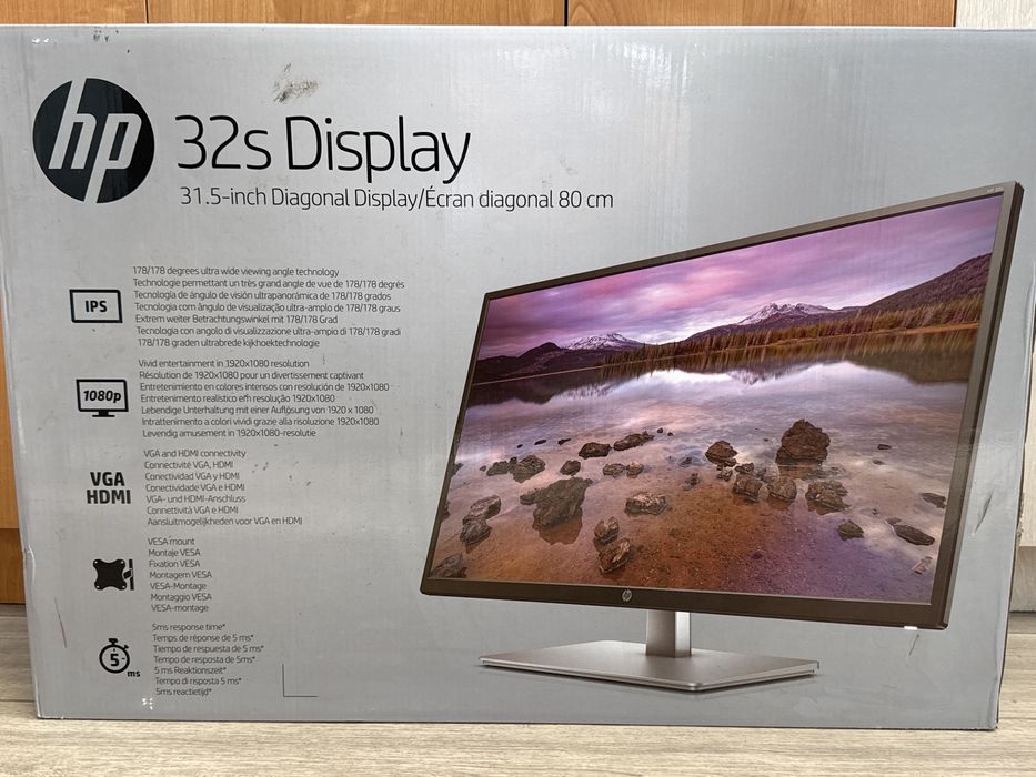 Монитор 31.5" HP 32s, Black-Silver