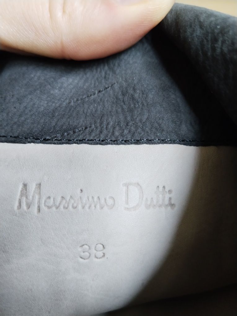 Massimo Dutti женские черные кожаные сапоги ботфорты , размер 38