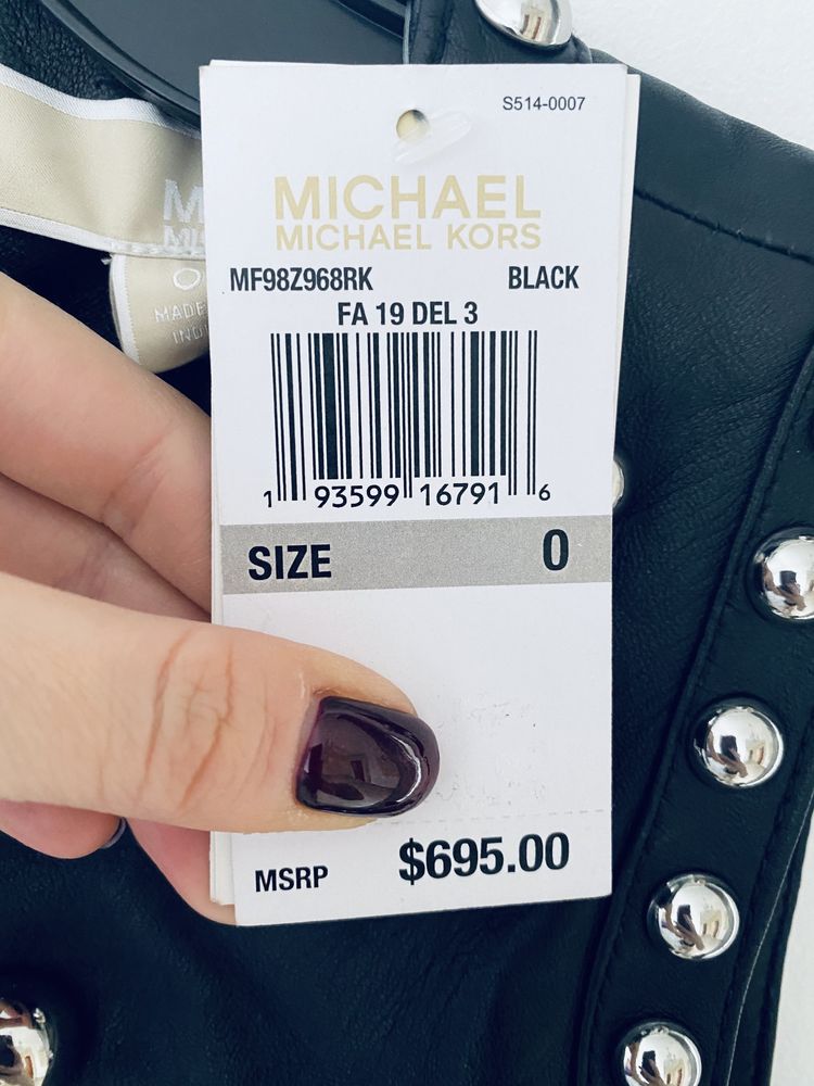 Кожаное платье MICHAEL KORS