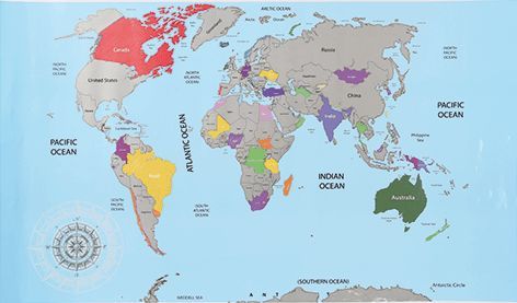 Скреч карта на света за истински пътешественици