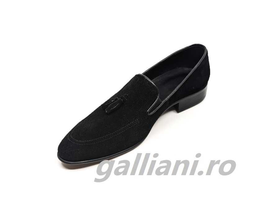 Pantofi eleganti cu ciucuri-barbati-piele naturala intoarsa