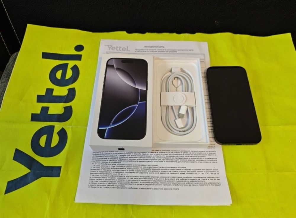 КАТО НОВ 128GB iPhone 16 Pro Yettel Гаранция 3г. - 2028 Black / Чер