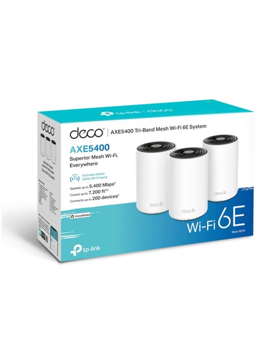 Wi-Fi Mesh Tp-Link Deco XE75, AXE5400, Tri-Band Gigabit, 3 UNITATI