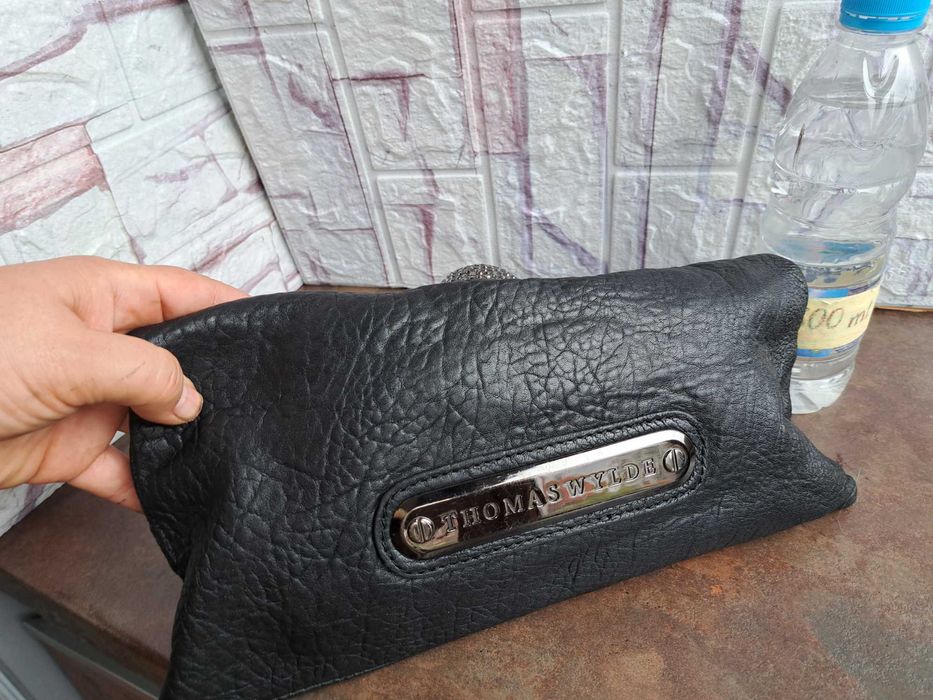 дамска чанта,малка черна чантичка,клъч,протмоне-естествена кожа