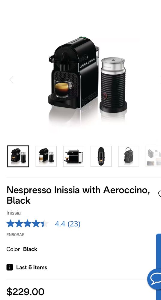 Кафемашина Nespresso Inissia + Aerochino! Нови!