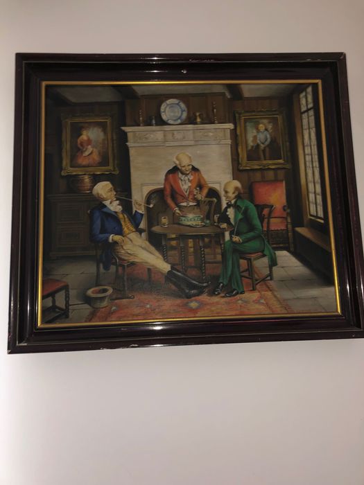 Tablou in ulei semnat E D’Haeyer și datat 1956