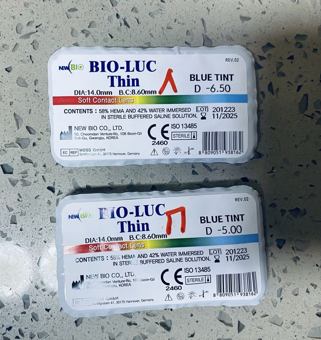 Контактные линзы мягкие нрвые -6,5 и -5