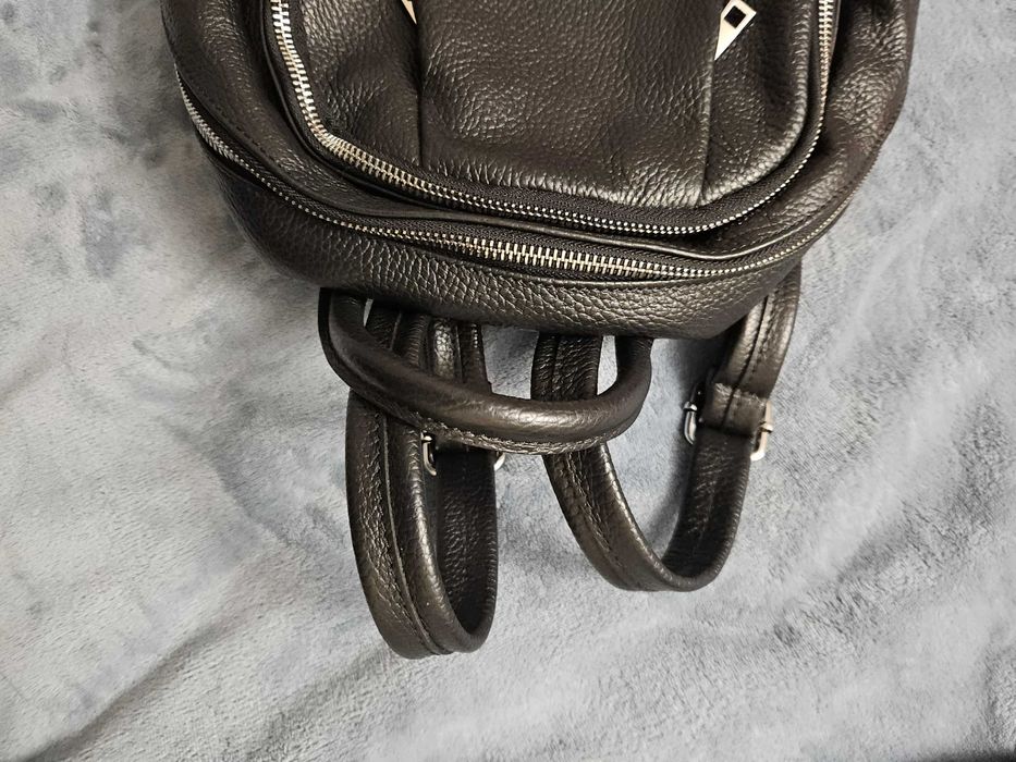 Дамска чанта от естествена кожа VERA Cerelina Италианска Раница, черна