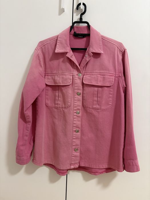 Дамско розово дънково яке Xside оувърсайзд модел