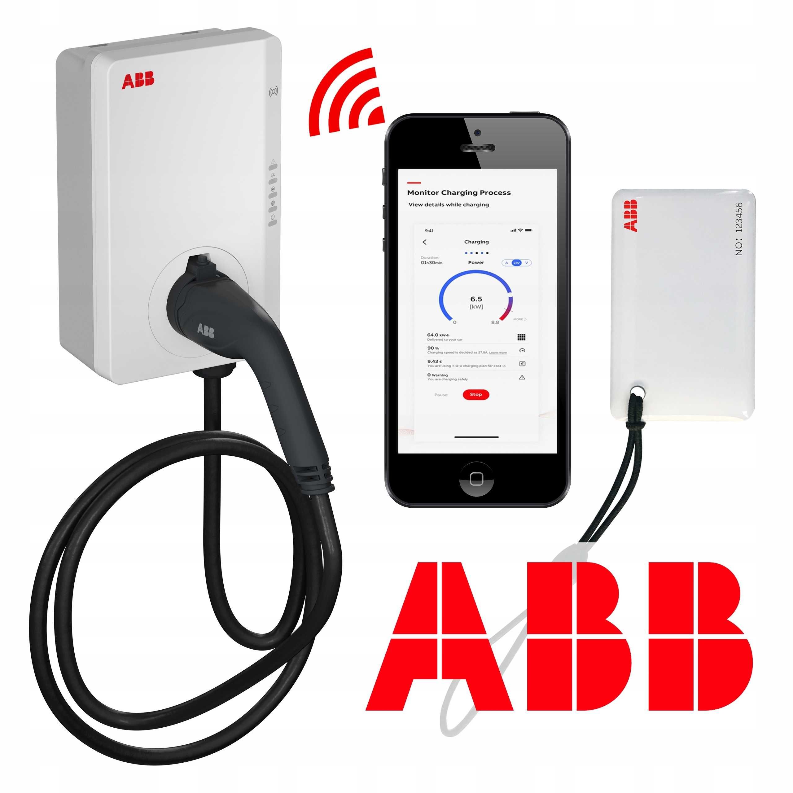 Зарядна станция ABB Terra AC 22 kW с кабел, дисплей, RFID, Wi-Fi и 4G