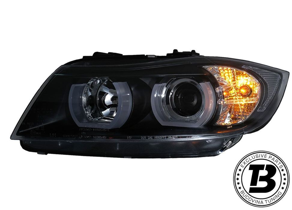 Faruri LED Angel Eyes compatibile cu BMW Seria 3 E90 3D U LED Design