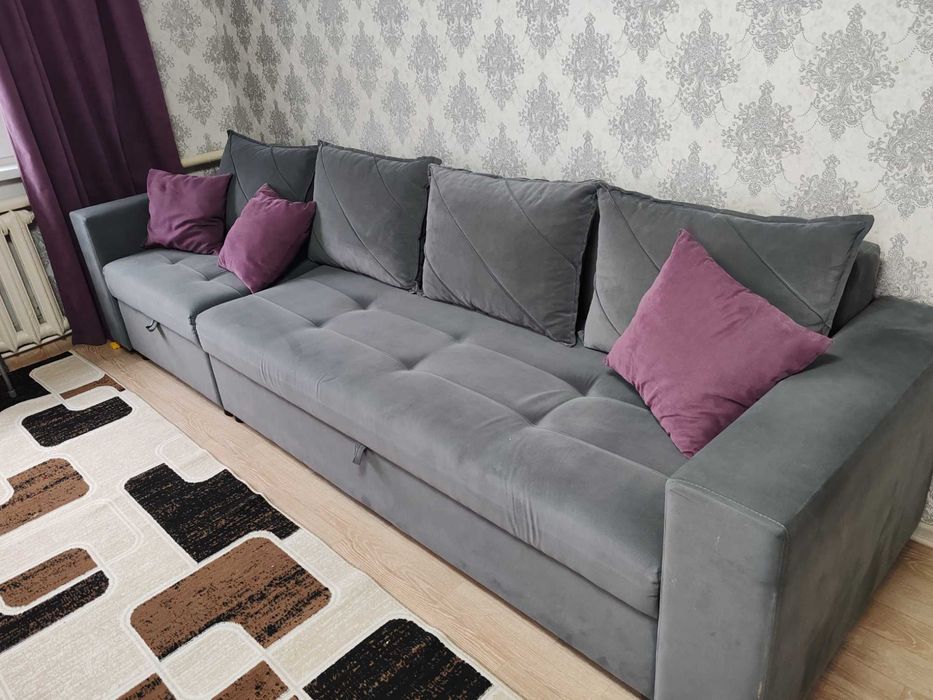 Диван 3м, серый, хорошее состояние
