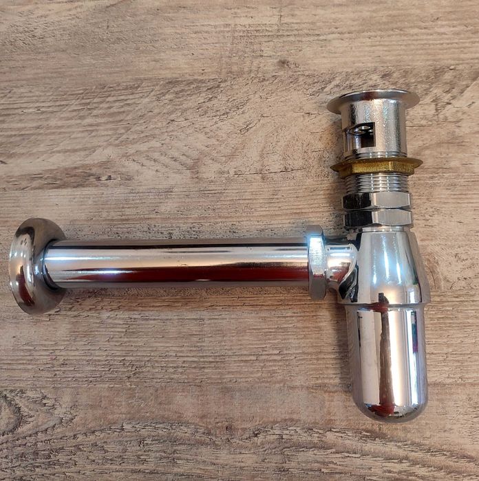 Сифон хромированный глянцевый для умывальника