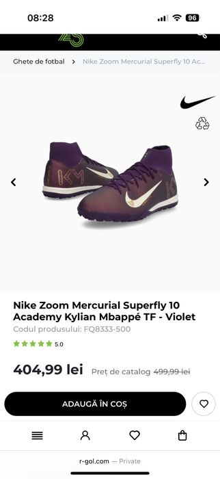 Ghete Noi sintetic Nike Zoom Mercurial Superfly 10 Academy K Mbappé