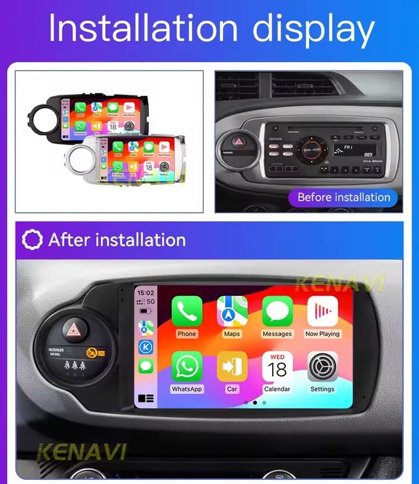 Navigatie dedicata Toyota Yaris, cu android si CarPlay