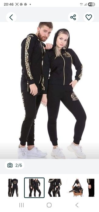 Trening Versace new model  logo auriu,saculet, etichetă