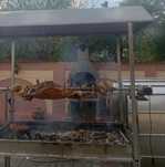 Gratar inox cu rotisor grill