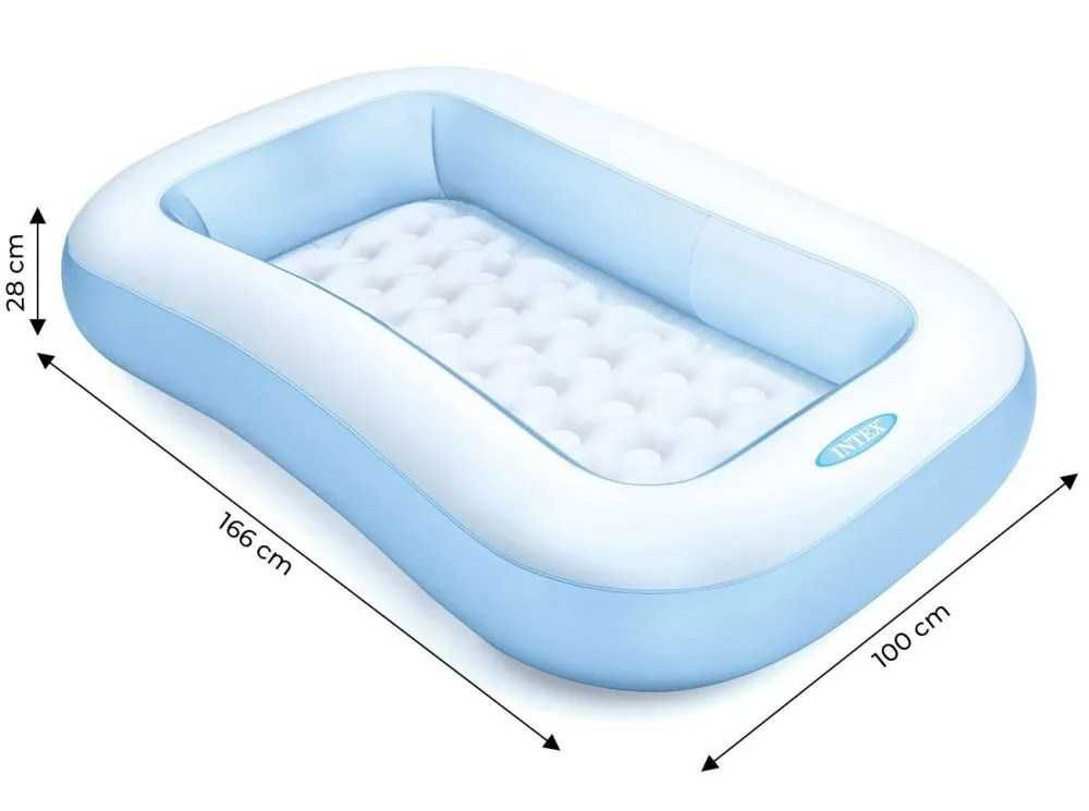 Детски надуваем басейн Intex, 166 х 100 х 25 см, с меко дъно