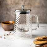 Infuzor cafea, ceai cu piston, sticla, 0,60 L, argintiu, Klausberg